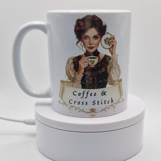 Mug | Coffee & Cross Stitch | Coffee & Cross Stitch Mug | Cross Stitch