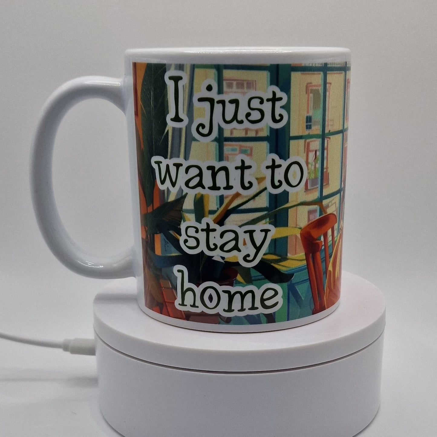 Mug | I just want to stay home and stitch | I just want to stay home and stitch Mug | Cross Stitch