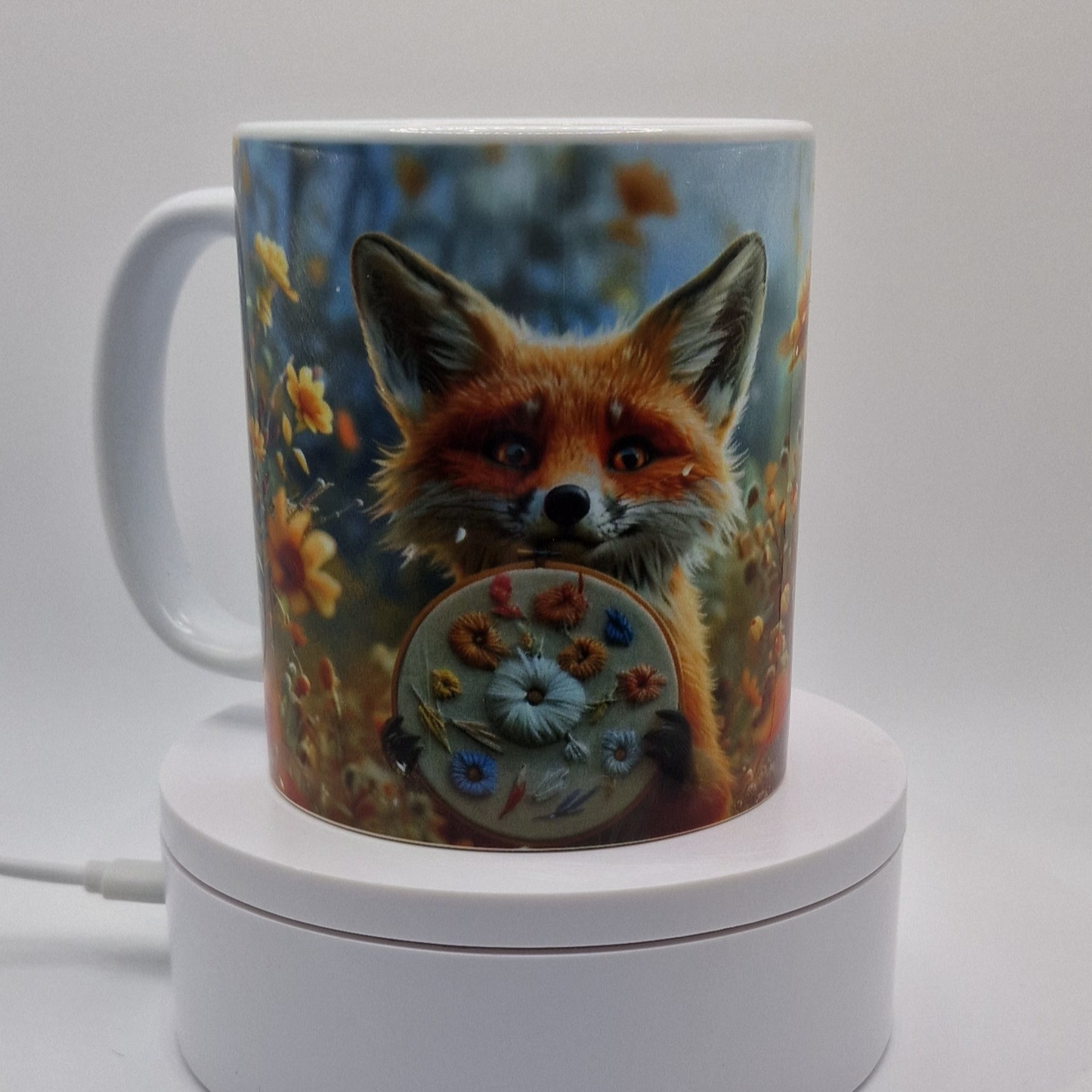 Mug | Crafty Fox | Fox Cross Stitch Mug | Cross Stitch