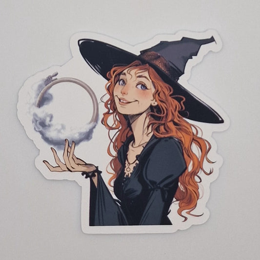 Sticker | Witch |  Cross Stitch Sticker